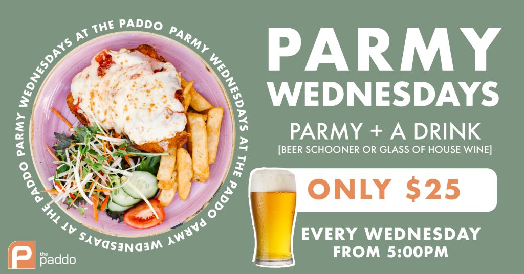 Paddo_WeeklySpecials_Parmy Night Wednesdays