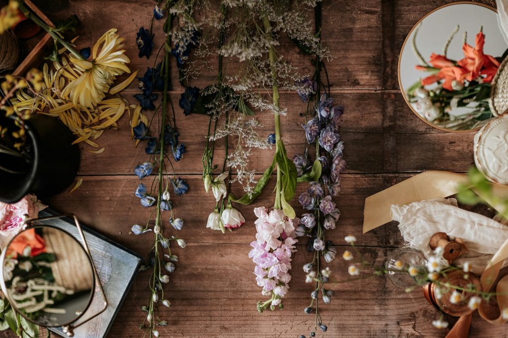 Flower arranging baby shower idea.